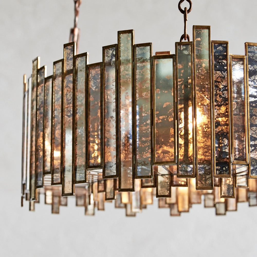 Layla Round Antique Glass Chandelier 37“ 49“ 70”