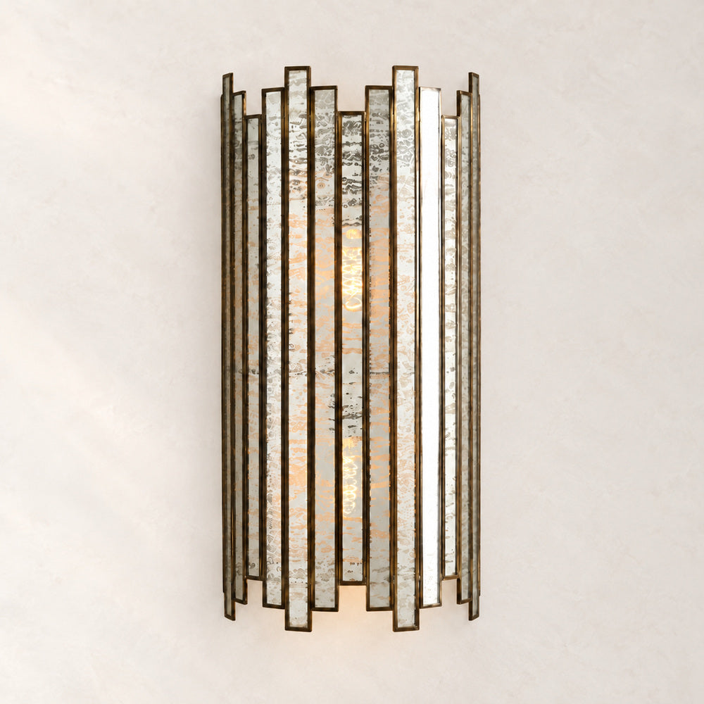 Layla Round Antique Glass Wall Sconce 21"H