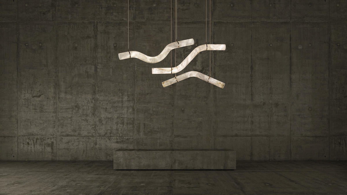 Alabaster Comet Pendant，Pendant Light In Living Room