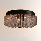 Liora Deco Brass Flush Mount with Textured Glass Panels