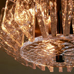 Liora Deco Brass Flush Mount with Textured Glass Panels