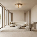 Liora Deco Brass Flush Mount with Textured Glass Panels