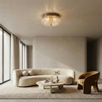 Liora Deco Brass Flush Mount with Textured Glass Panels