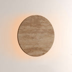 Lira Travertine Disc Outdoor Sconce