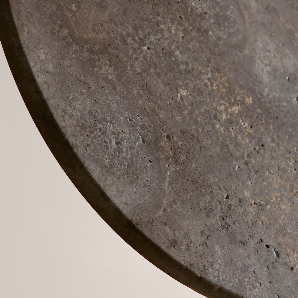 Lira Travertine Disc Outdoor Sconce
