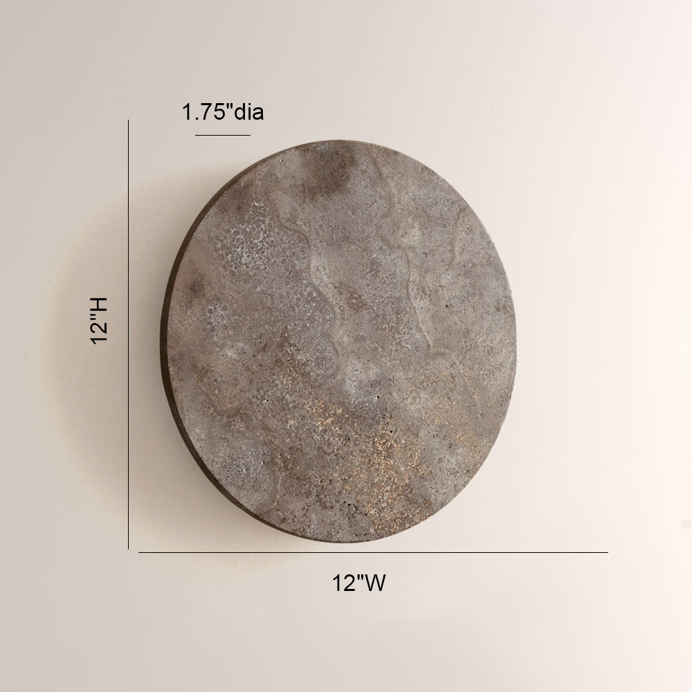 Lira Travertine Disc Outdoor Sconce