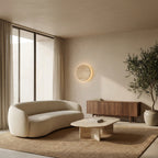 Lira Travertine Disc Outdoor Sconce