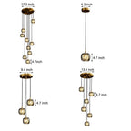 Long Spiral Cubes Crystal Chandelier for Staircase