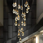 Luxury Staircase Chandelier Modern Spiral Crystal High Ceiling Light