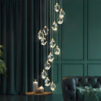 Luxury Staircase Chandelier Modern Spiral Crystal High Ceiling Light