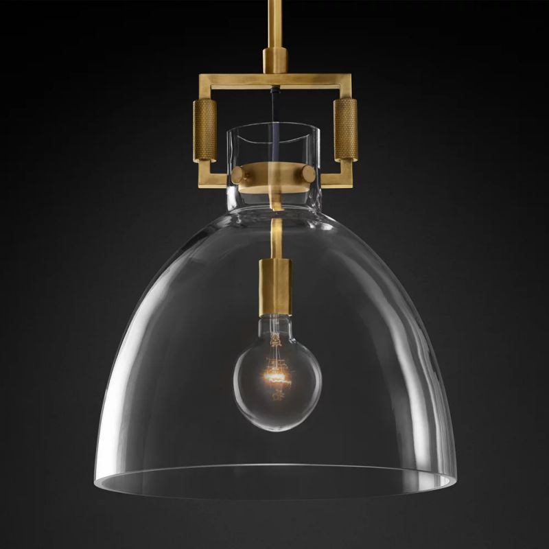 Machinist Glass Cloche Pendant