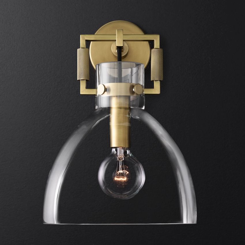 Machinist Glass Cloche Sconce 10" ，Modern Sconce，Wall Lamp Indoor
