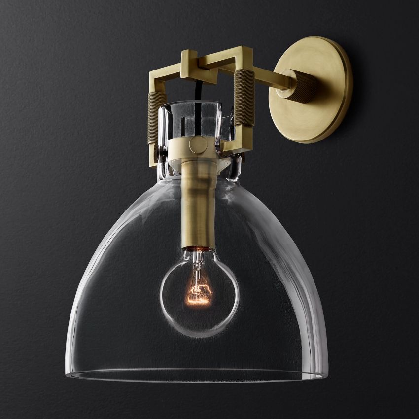 Machinist Glass Cloche Sconce 10" ，Modern Sconce，Wall Lamp Indoor