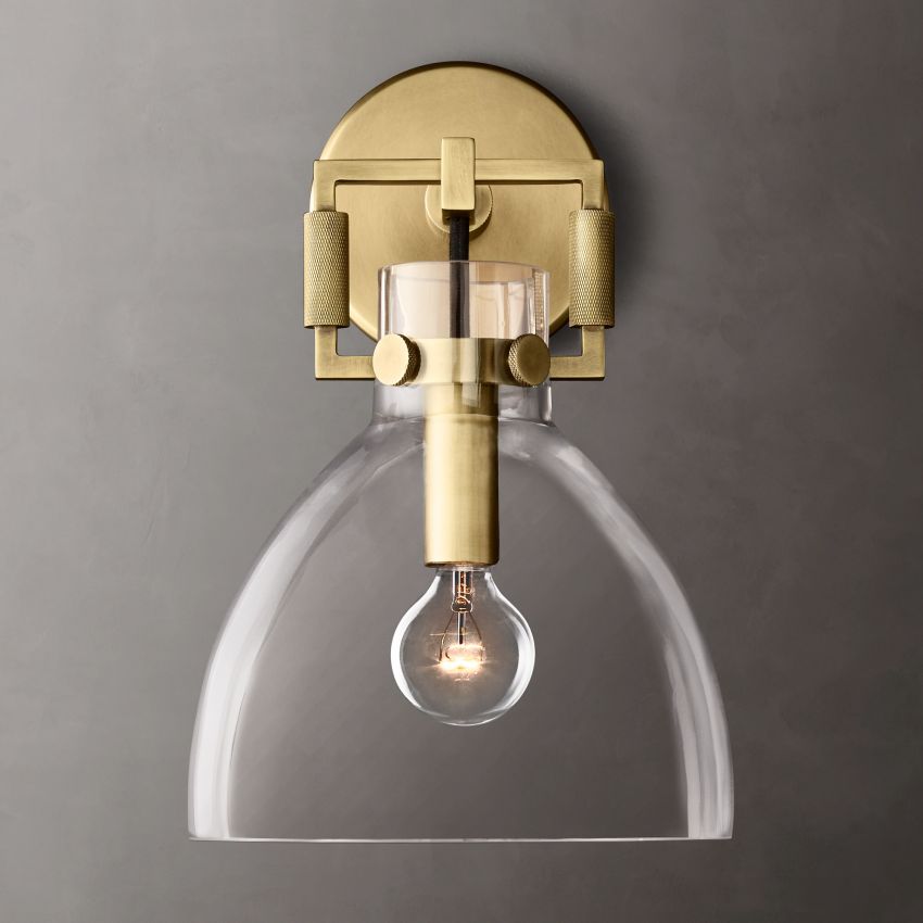Machinist Glass Cloche Sconce 8" ，Modern Sconce，Wall Lamp Indoor