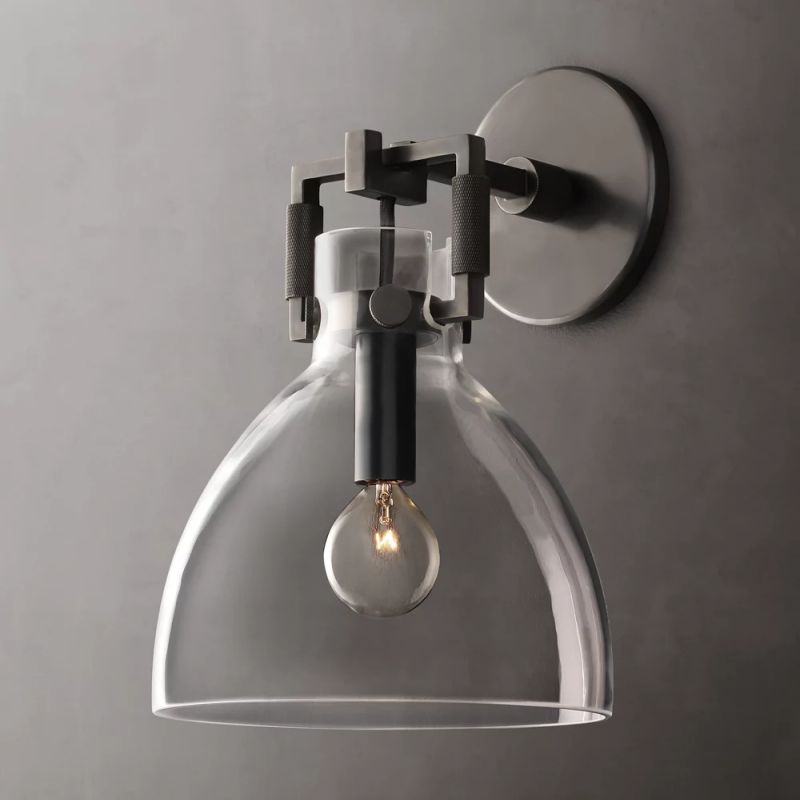 Machinist Metal Cloche Sconce 8"