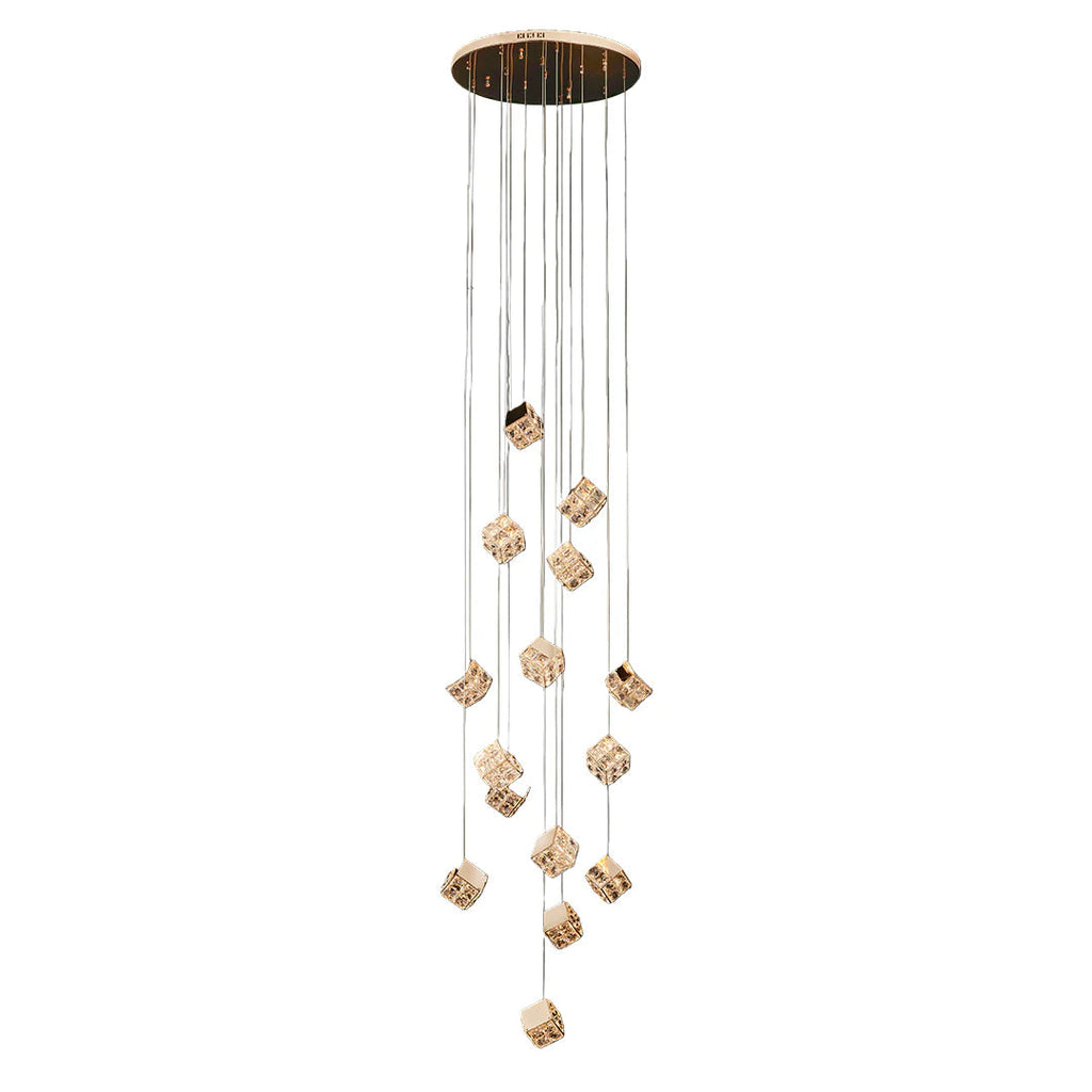 Magic Cube Crystal Staircase Chandelier