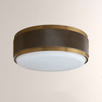 Marlow Perforated Metal Flush Mount with Milk Glass Diffuser