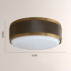 Marlow Perforated Metal Flush Mount with Milk Glass Diffuser
