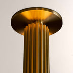 Merlyn Ribbed Brass Opal Glass Flushmount