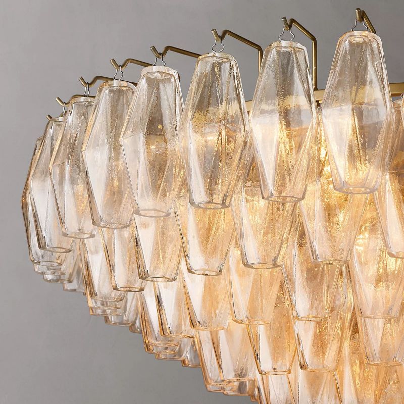 Merry Clear Glass Tiered Round Chandelier 47''