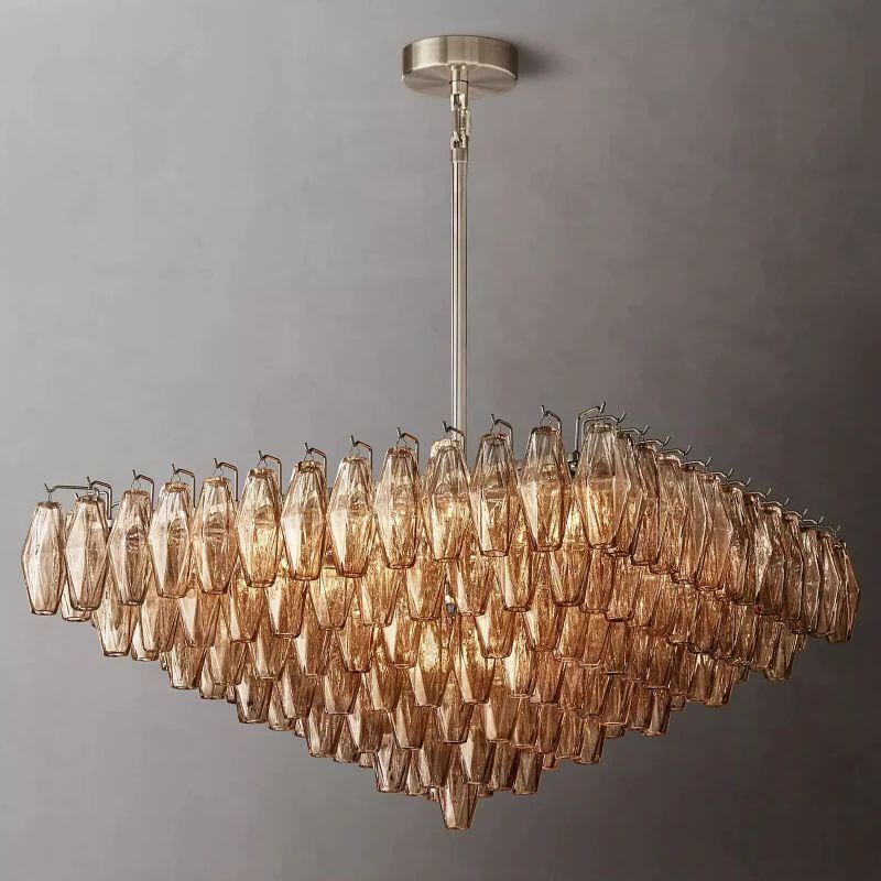 Merry Smoke Glass Square Chandelier 32''