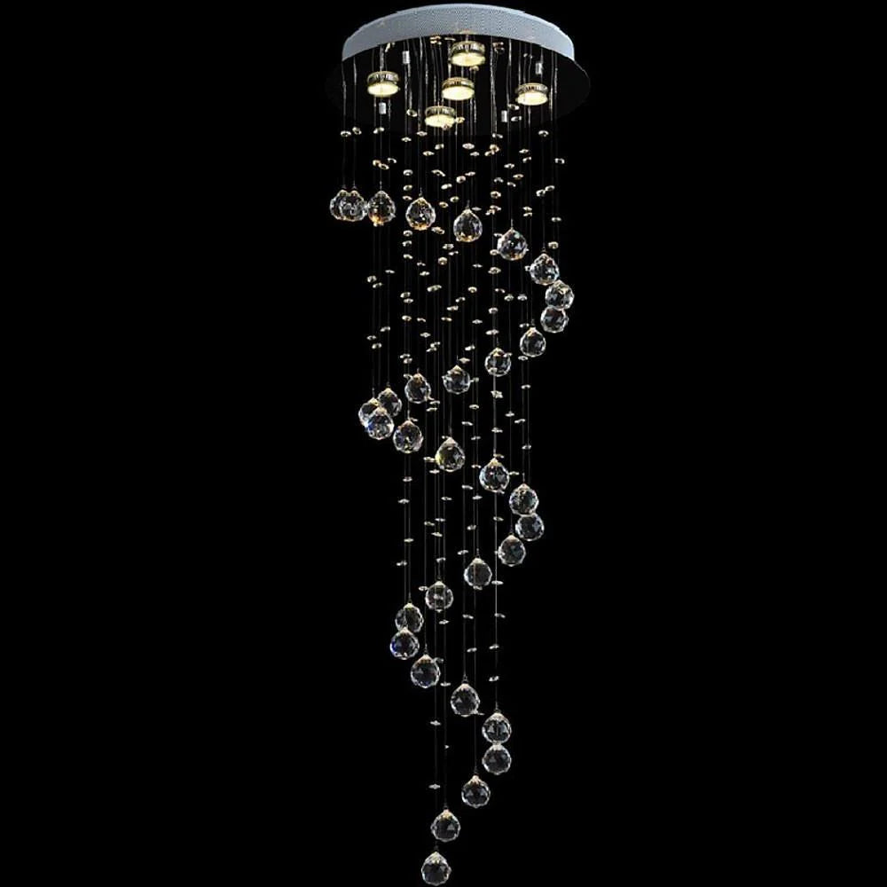 Modern Spherical Crystal Contemporary Chandelier