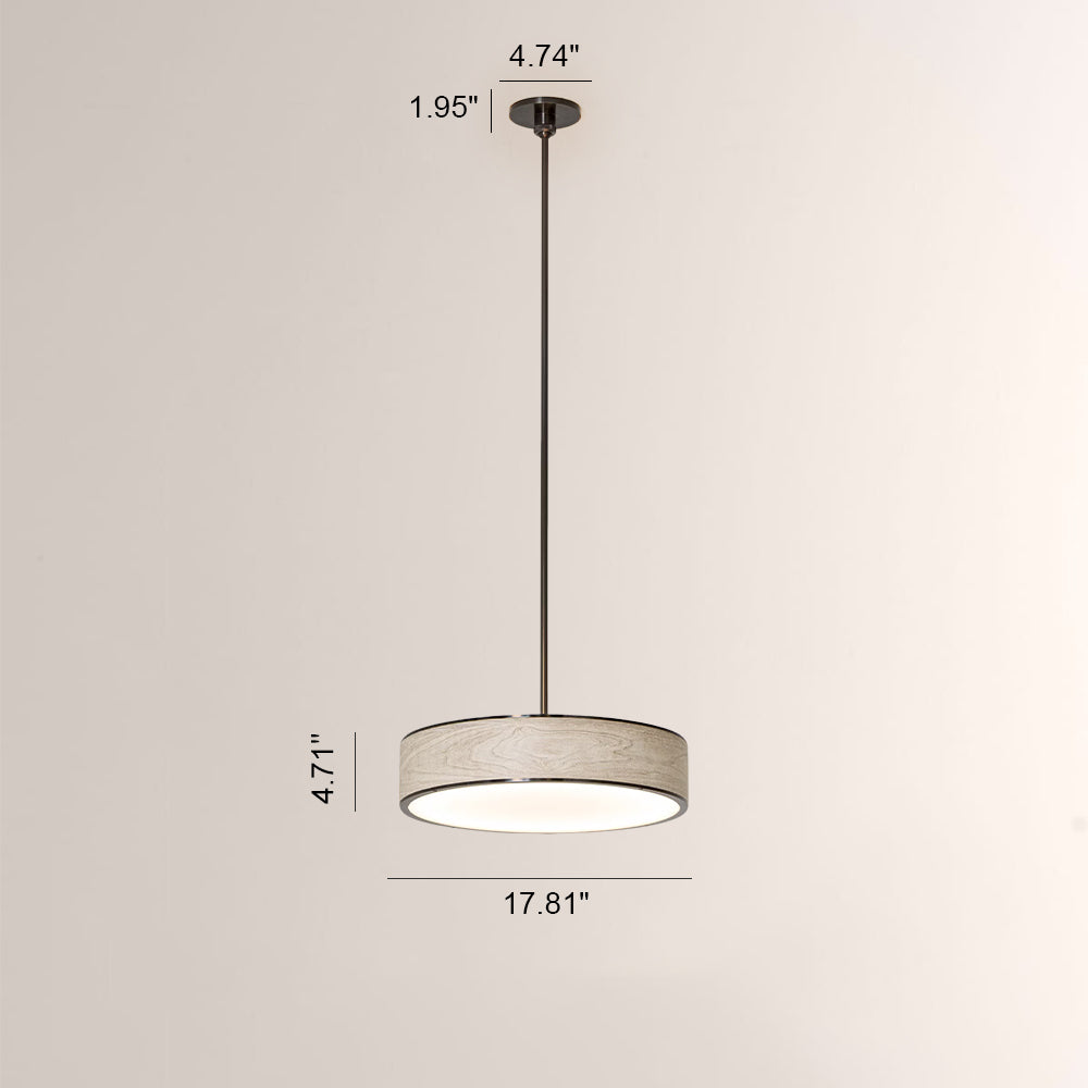 Monterra Wood-Grain Drum Pendant