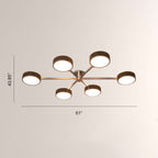 Monterra 6 Arm Modern Semi Flushmount