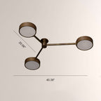 Monterra Bronze Wood Grain 3 Arm Flushmount