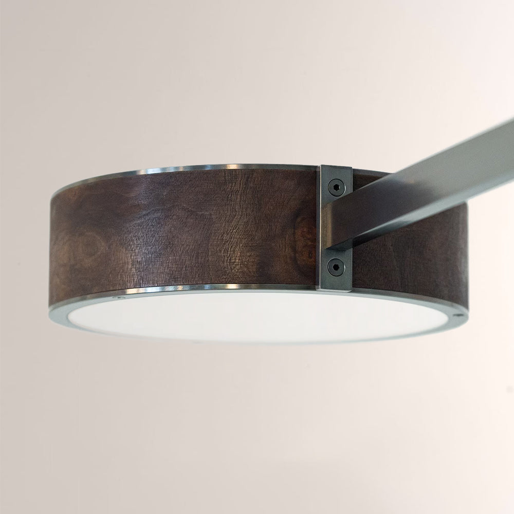 Monterra Cross Arm Wood Grain Disc Chandelier