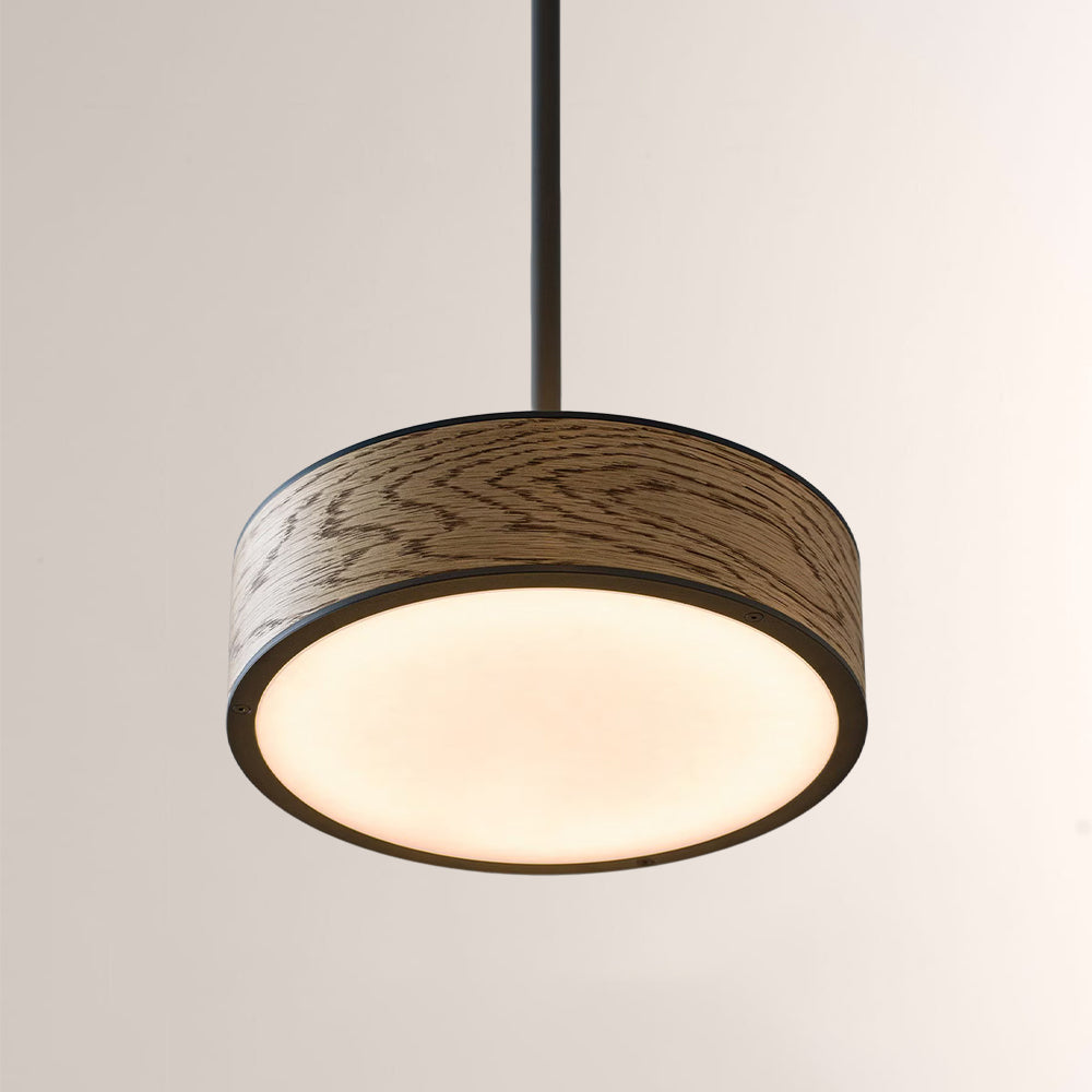 Monterra Wood-Grain Drum Pendant