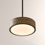 Monterra Wood-Grain Drum Pendant