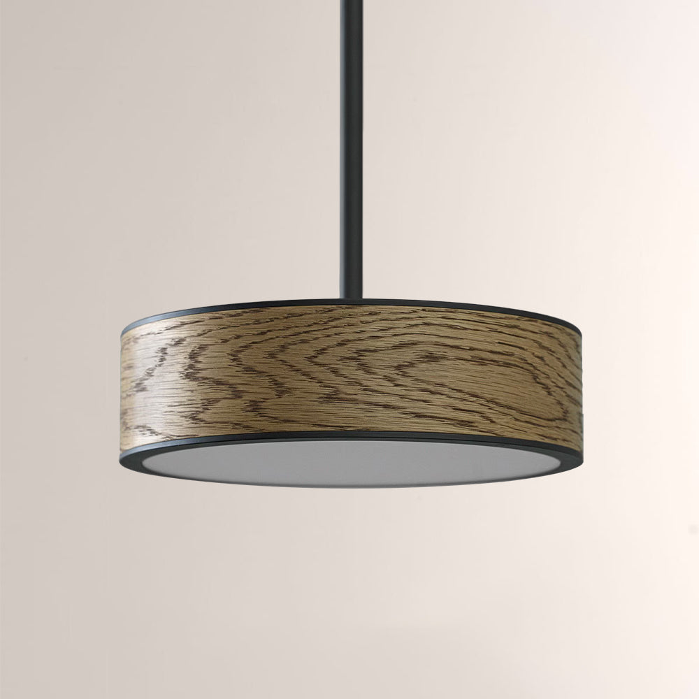 Monterra Wood-Grain Drum Pendant