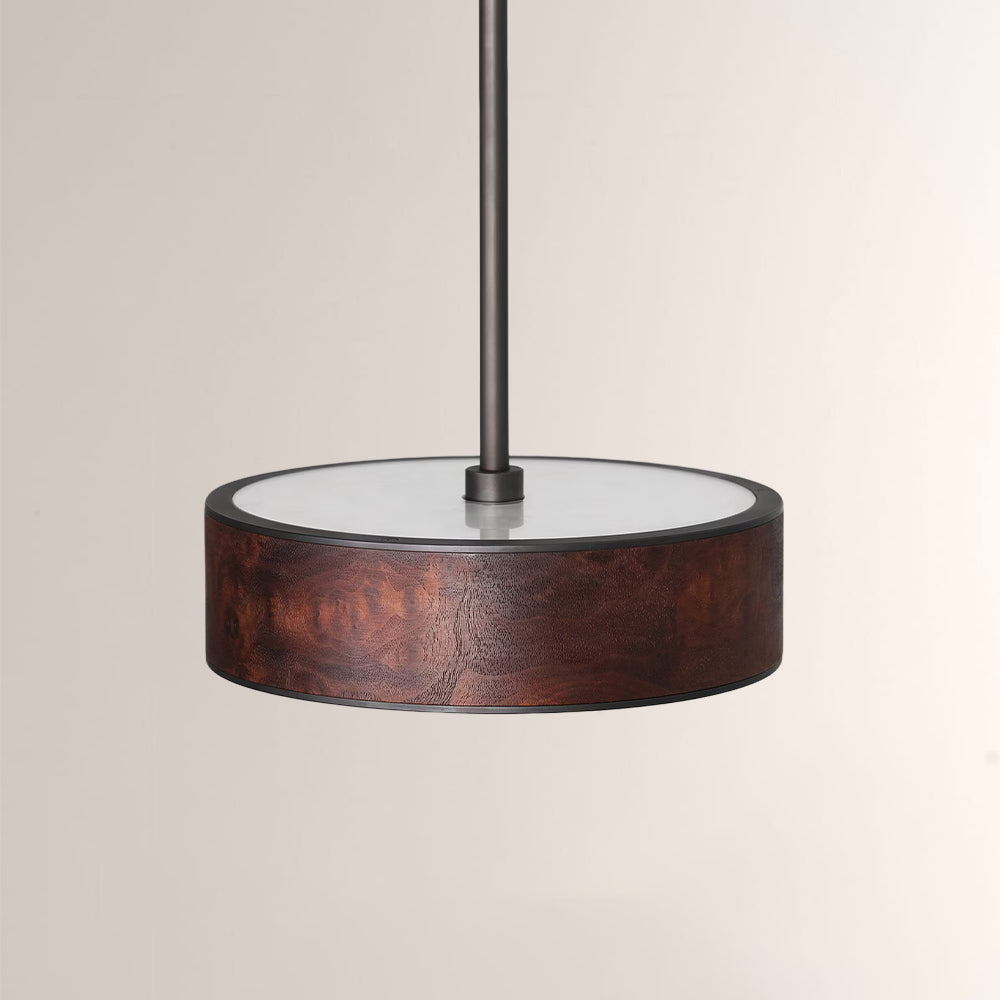Monterra Wood-Grain Drum Pendant