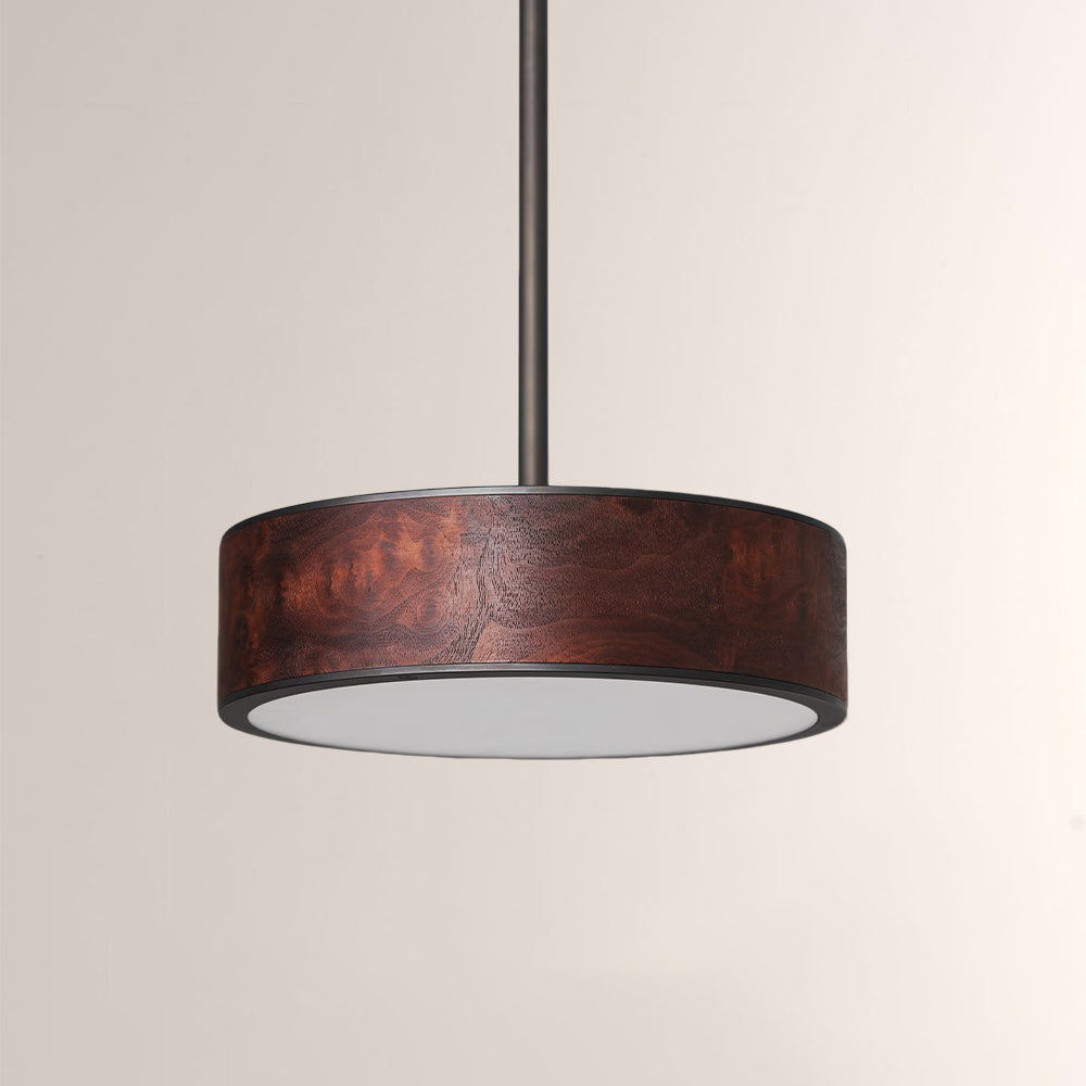 Monterra Wood-Grain Drum Pendant