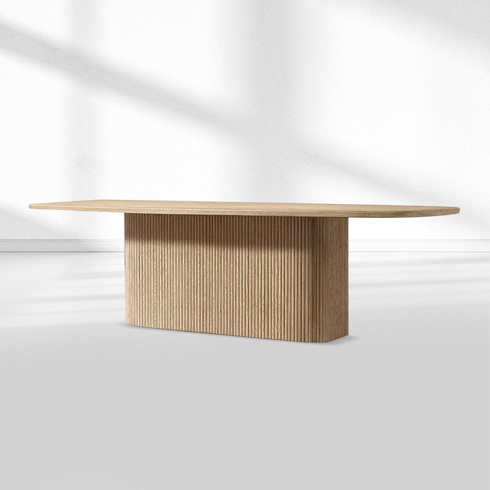 Mulho Pedestal Rectangular Wood Dining Table