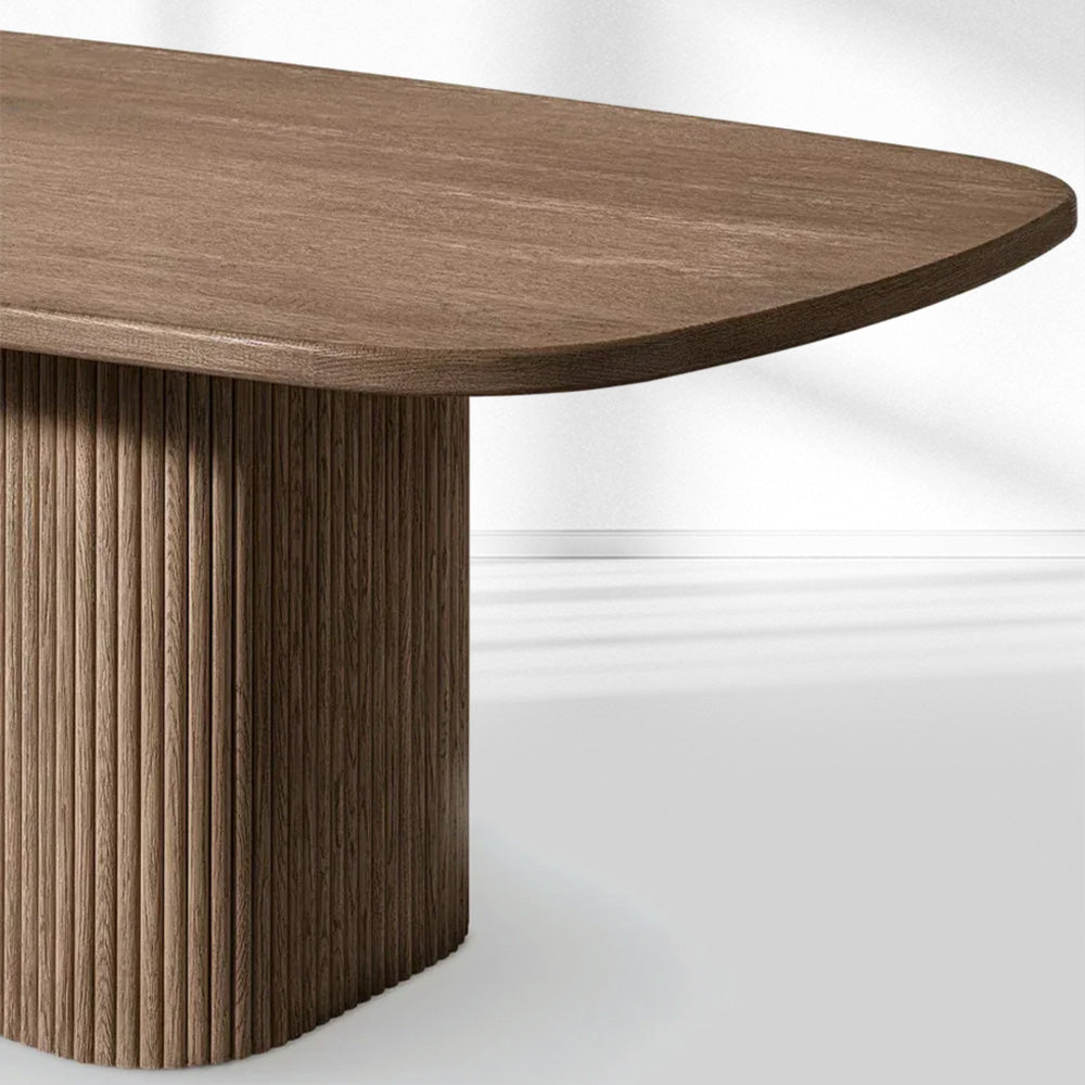 Mulho Pedestal Rectangular Wood Dining Table