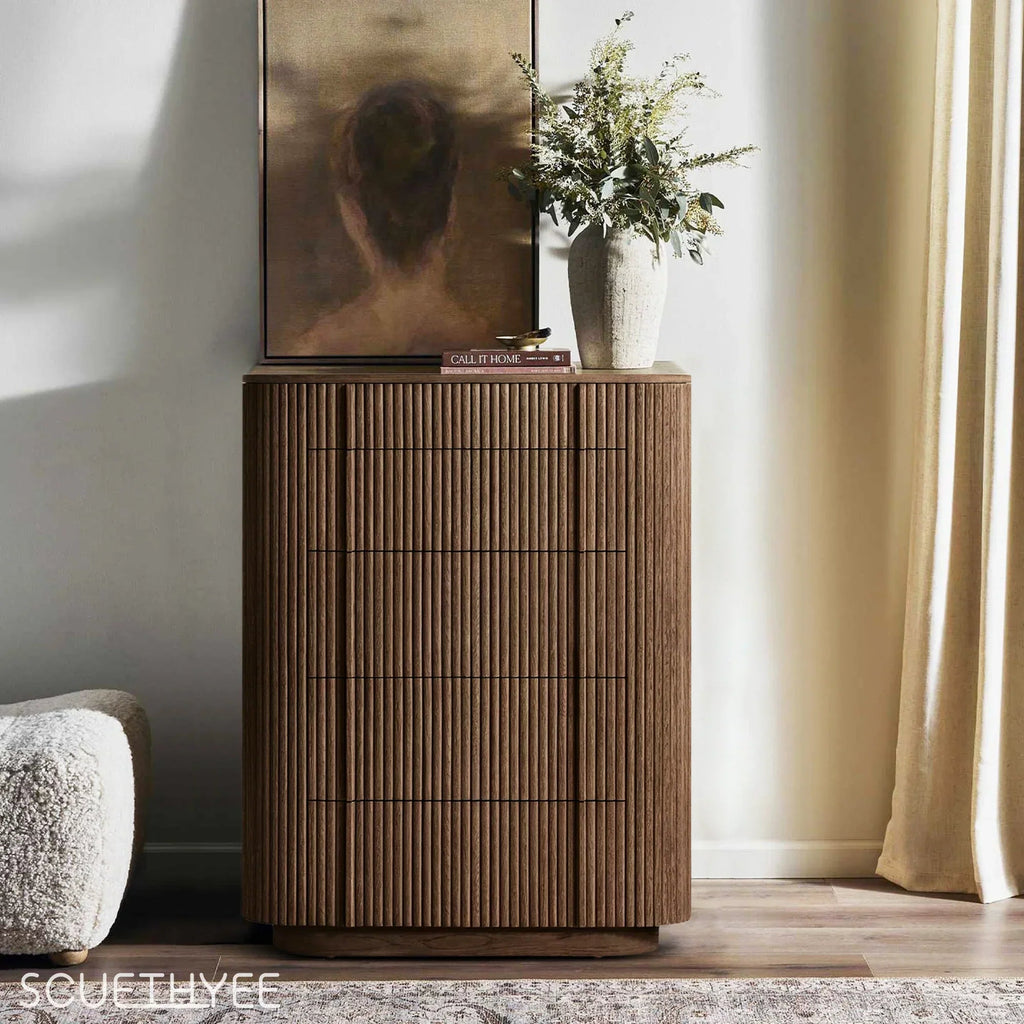 Mulholland Modern Cabinet 5-Drawer Narrow Dresser