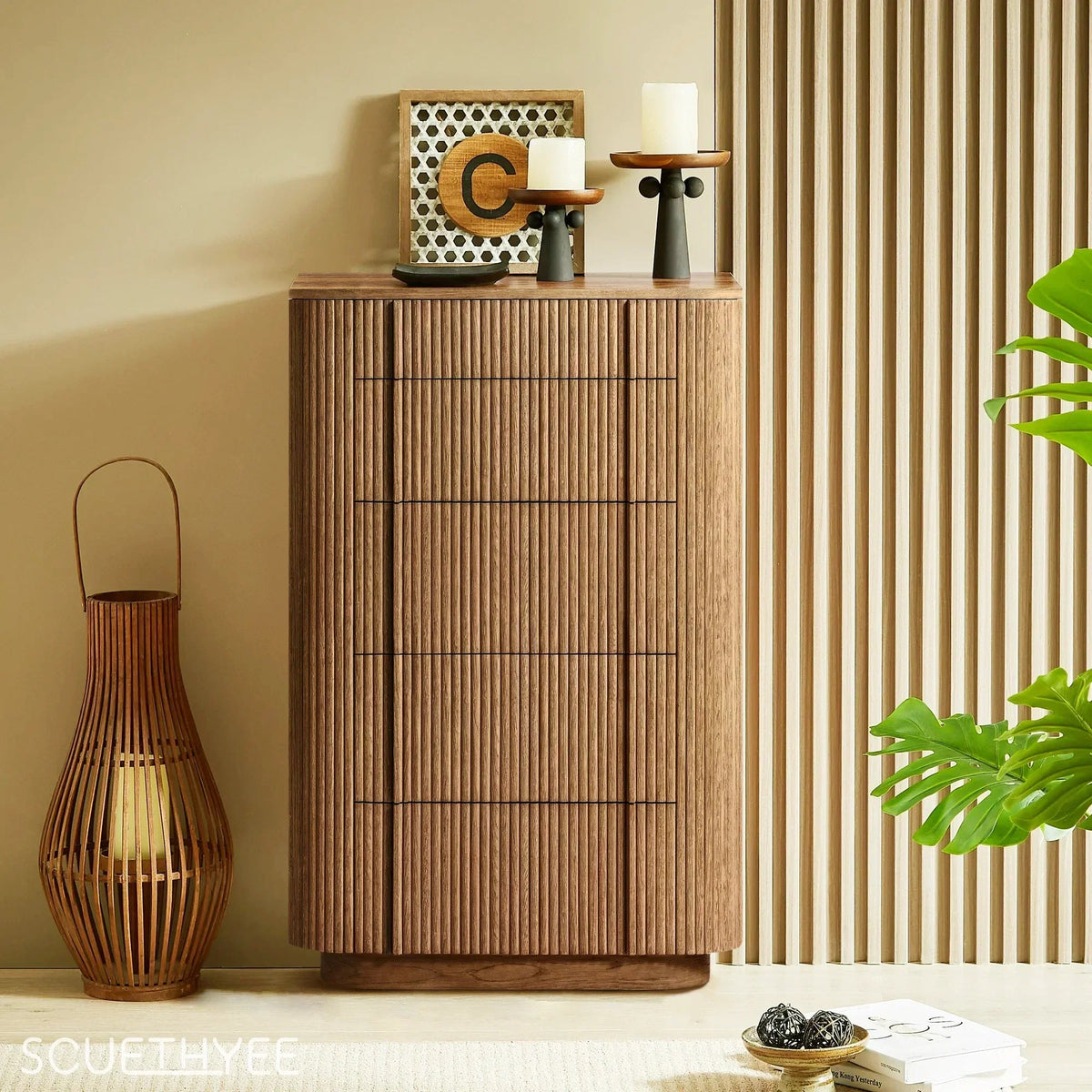 Mulholland Modern Cabinet 5-Drawer Narrow Dresser