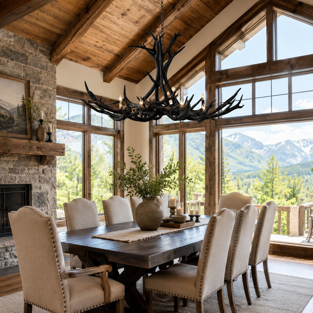 Natural Antler Chandelier 60"