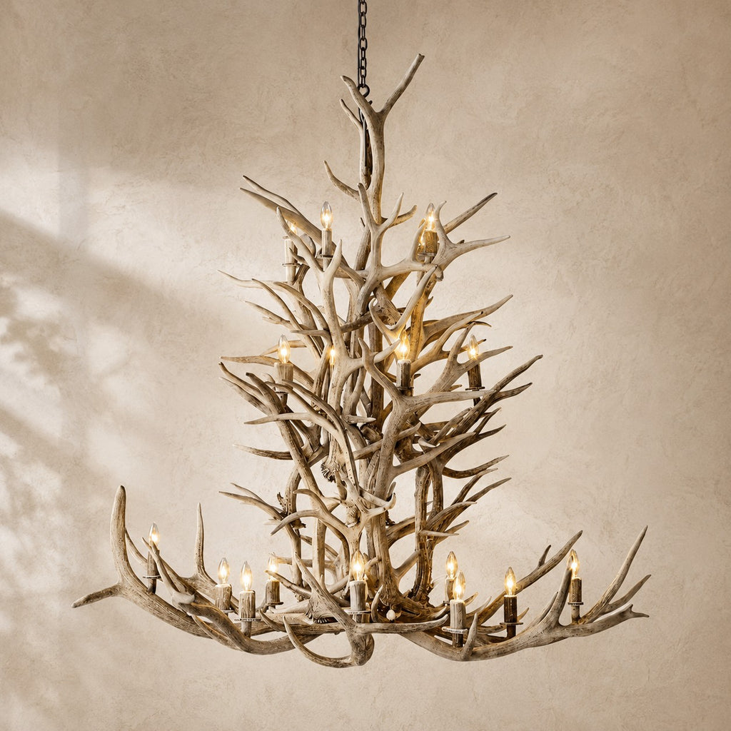 Natural Antler Chandelier 66"