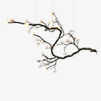 Noir Magnolia Branch & Porcelain Bloom Chandelier