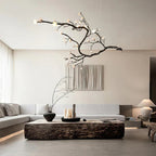 Noir Magnolia Branch & Porcelain Bloom Chandelier
