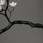 Noir Magnolia Branch & Porcelain Bloom Chandelier