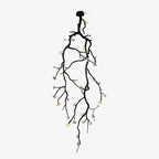 Noir Twisted Branch & Porcelain Bloom Candelabrum Chandelier