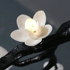 Noir Twisted Branch & Porcelain Bloom Candelabrum Chandelier