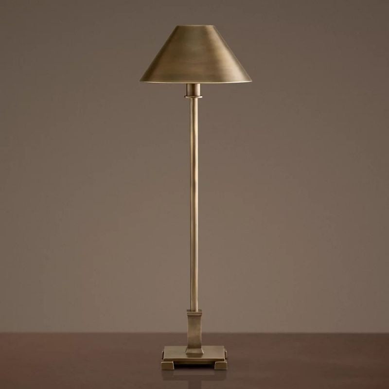 PETITE CANDLESTICK METAL SHADE TABLE LAMP