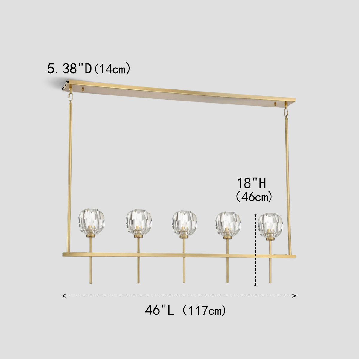 Kelly Clear Glass Linear Chandelier
