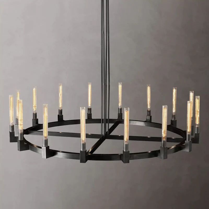 Cannele Glass Round Chandelier 72''
