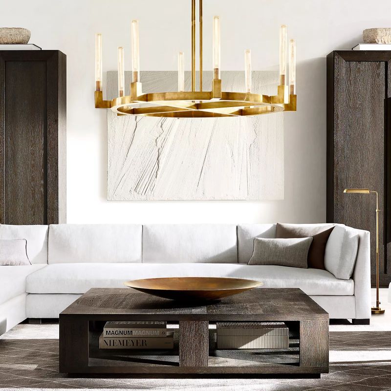 Cannele Glass Round Chandelier 72''